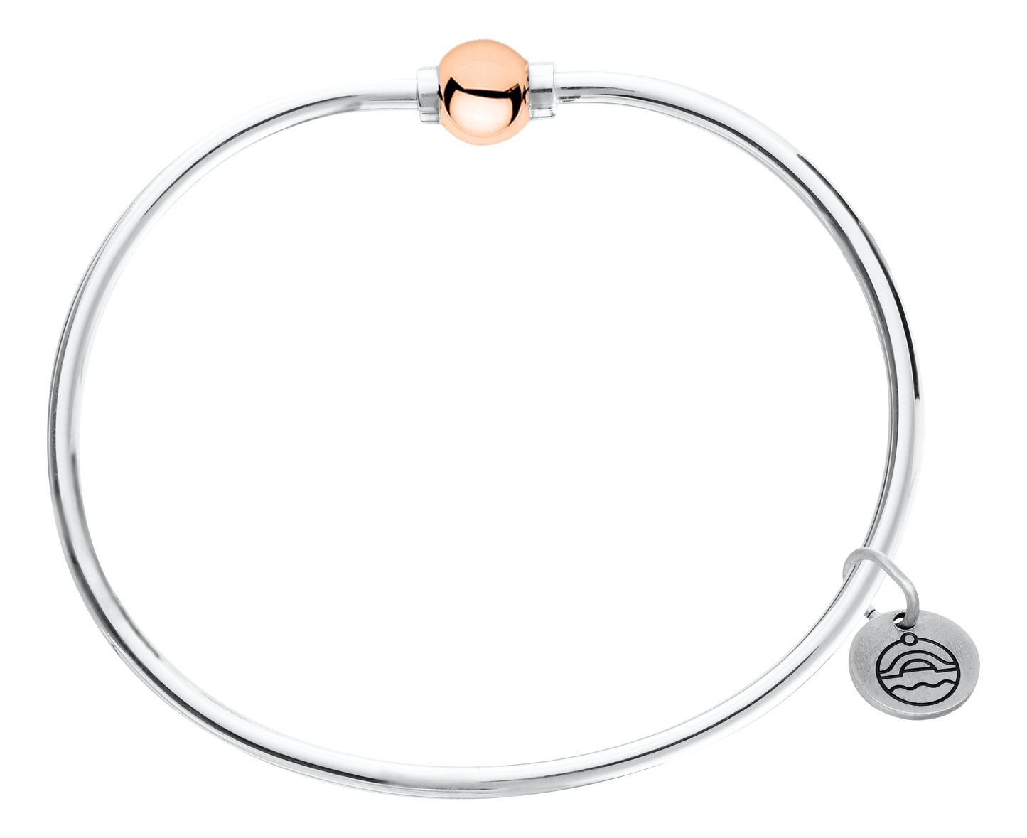 Sterling Silver and 14KT Rose Gold Single Bead Cape Cod Bracelet