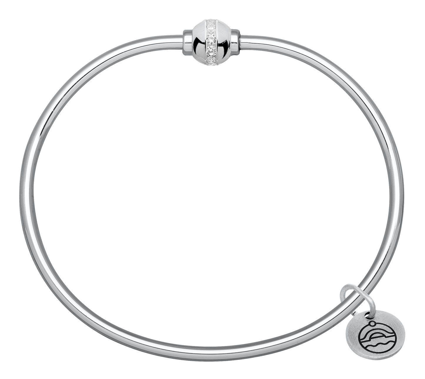 Sterling Silver Single Bead with Cubic Zirconia Cape Cod Bracelet