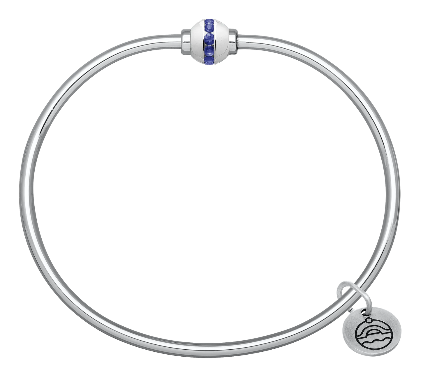 Sterling Silver Genuine Sapphire Single Bead Cape Cod Bracelet