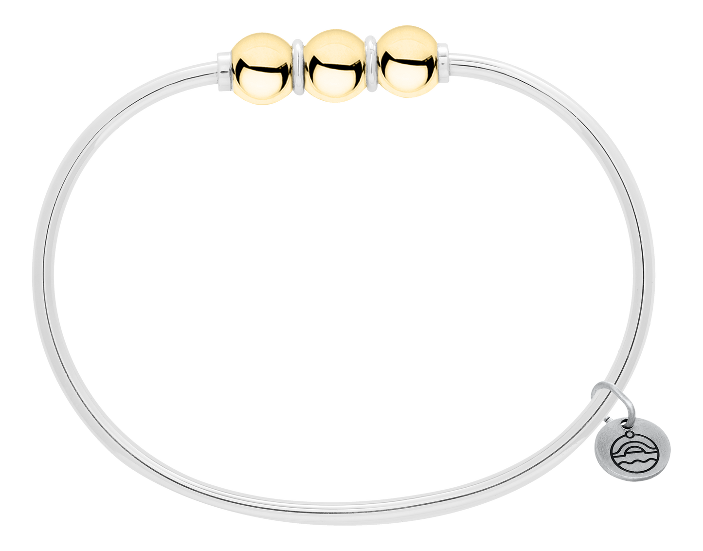 Sterling Silver and 14KT Yellow Gold Triple Bead Cape Cod Bracelet