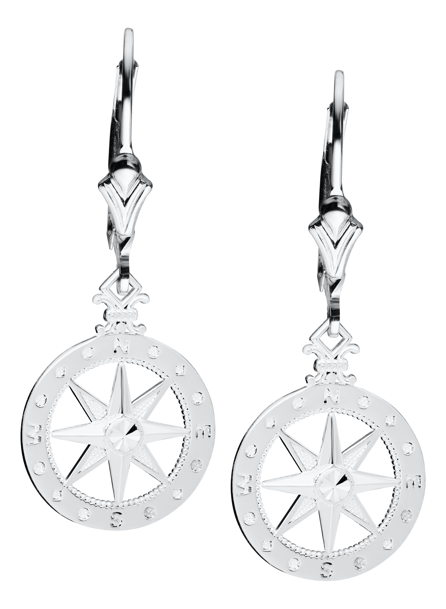 Compass Rose Drop Earrings