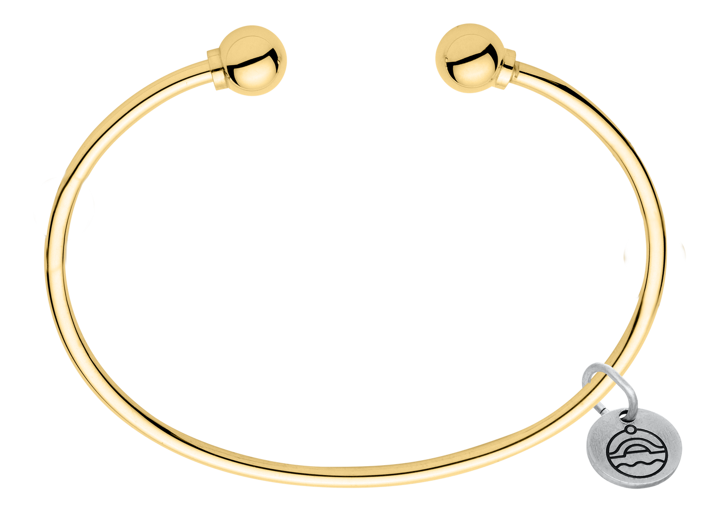 14KT Gold Double Bead Cape Cod Cuff Bracelet
