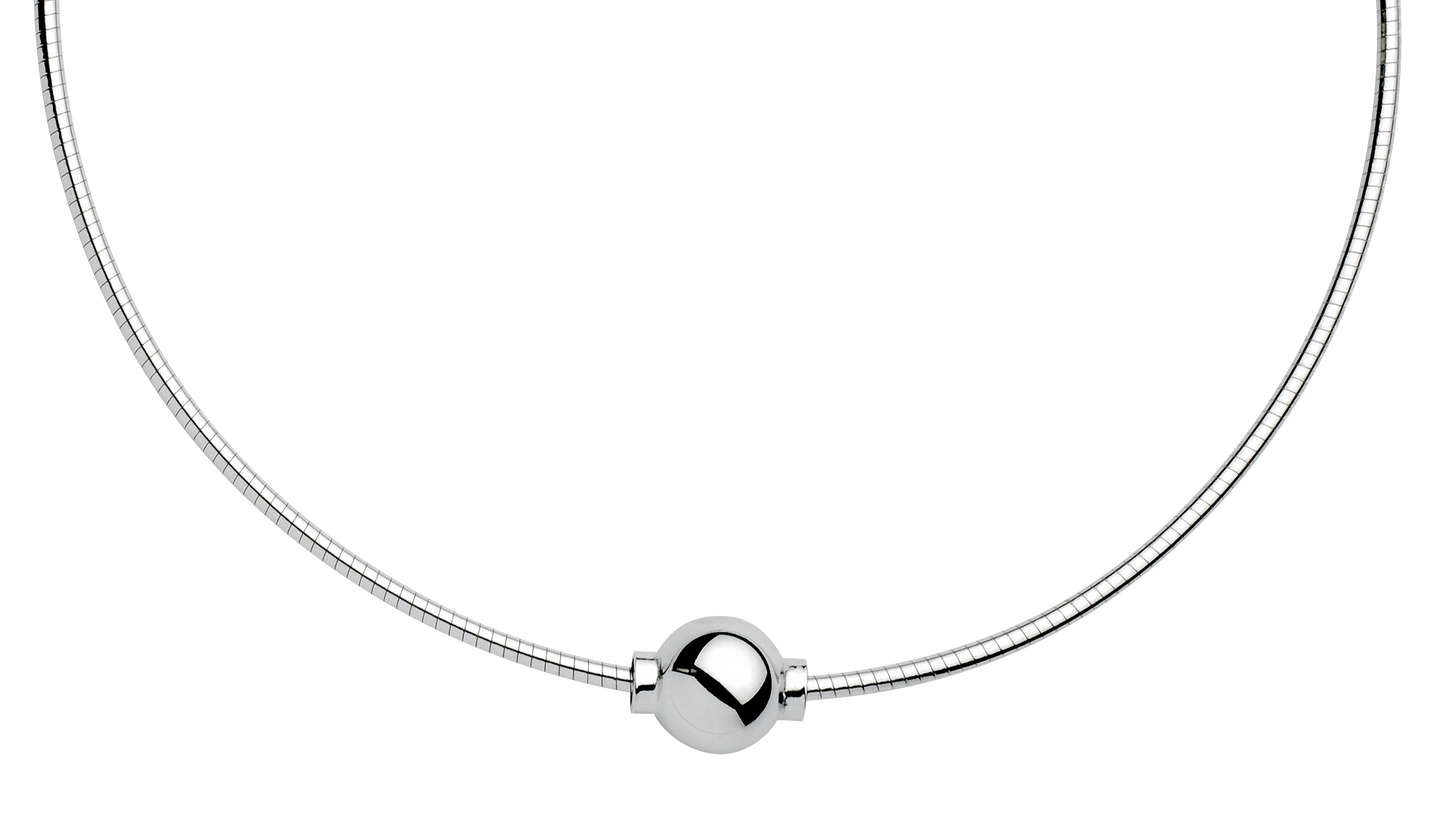 Sterling Silver Single Bead Cape Cod Necklace with Omega Chain