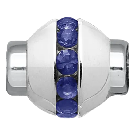 Sterling Silver Cape Cod Replacement Bead with Genuine Sapphires