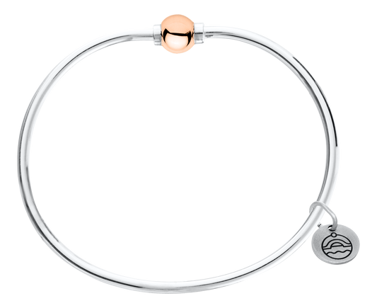 Sterling Silver and 14KT Rose Gold Single Bead Cape Cod Bracelet