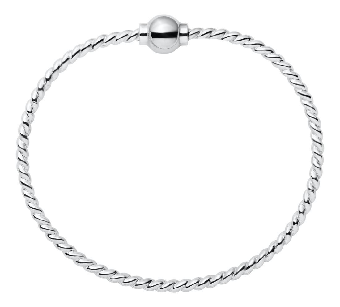 Sterling Silver Single Bead Twisted Wire Cape Cod Bracelet – Capecodjewelry