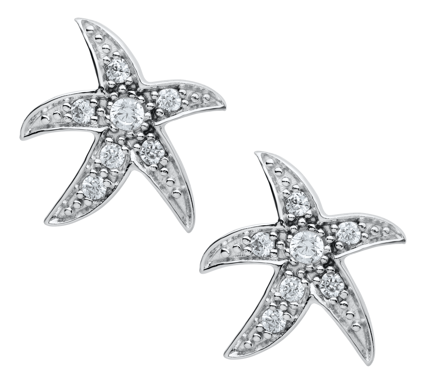 CZ Starfish Stud Earrings