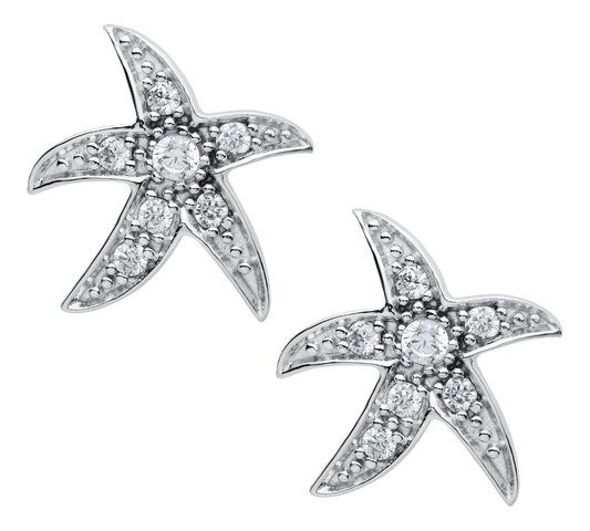 CZ Starfish Stud Earrings
