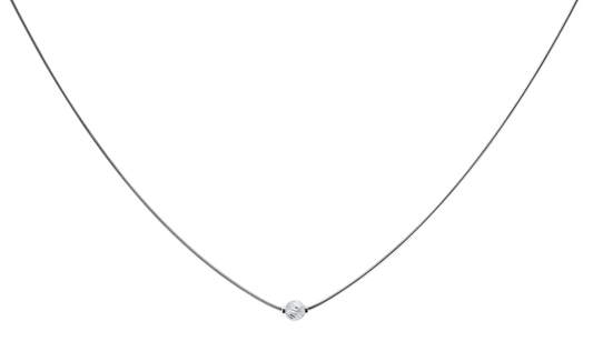 Sterling Silver Single Twisted Bead Cape Cod Necklace with Snake Chain