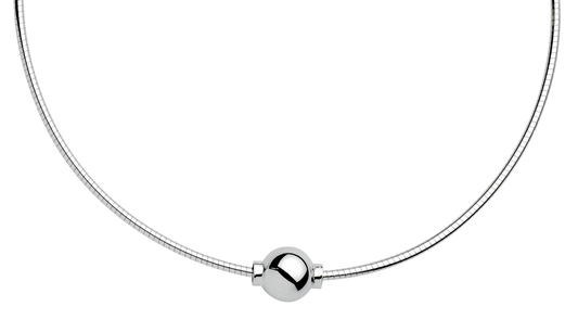 Sterling Silver Single Bead Cape Cod Necklace with Omega Chain